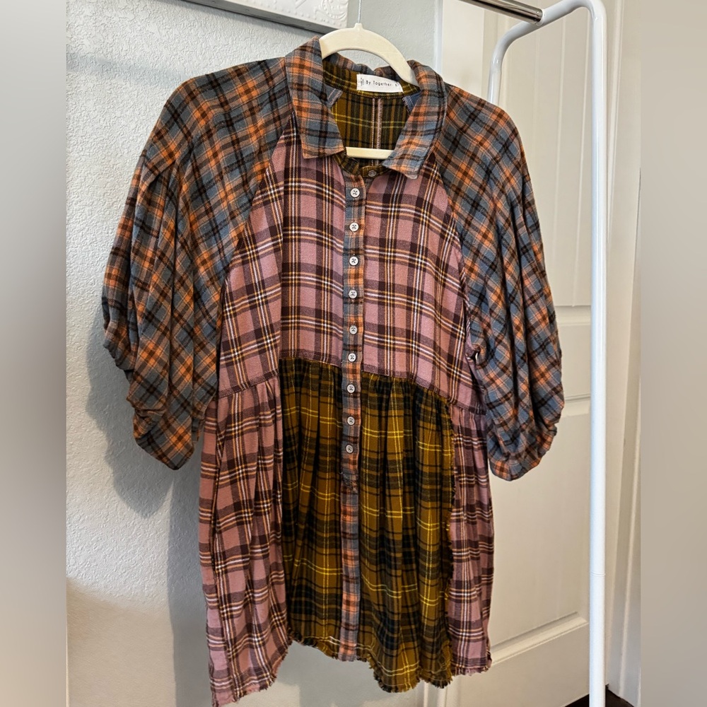 By Together Multicolor Plaid Tunic